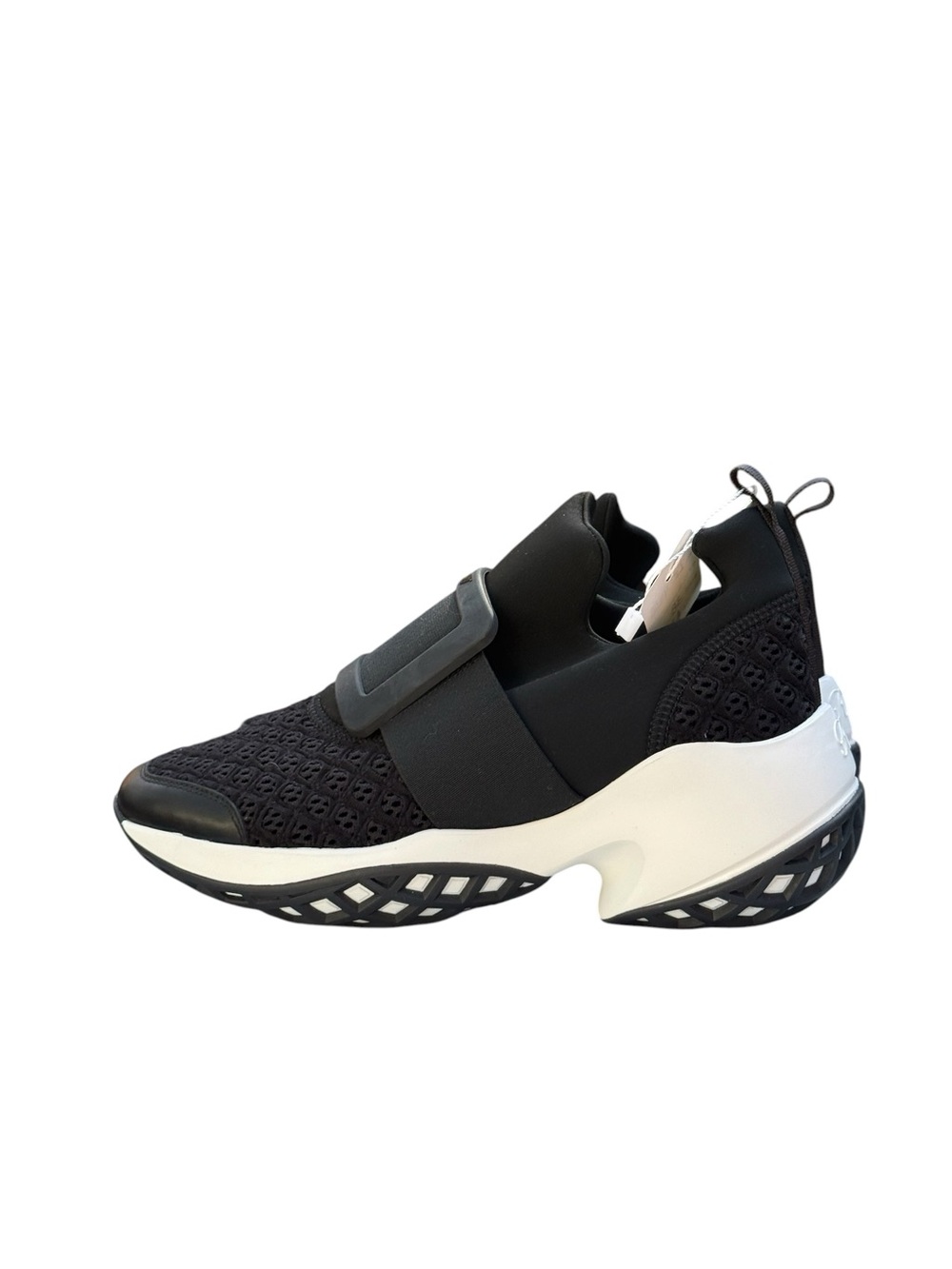 Roger Vivier Black and White Slip-On Knit Sneakers for Women